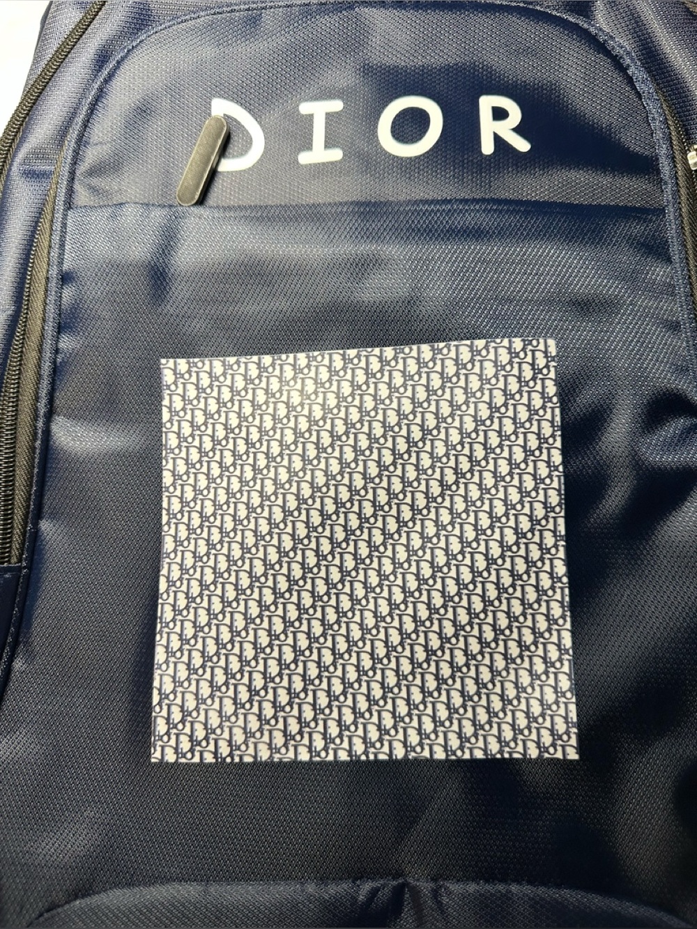 Fashion Navy Blue Backpack with Monogram Accent NWT